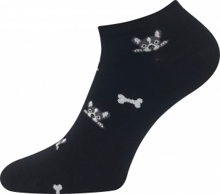 Ponožky krátké Bibiana černé, Francouzský buldoček