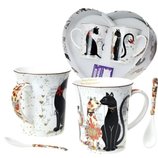 Porcelánové hrnky sada Královské kočky II,  400 ml