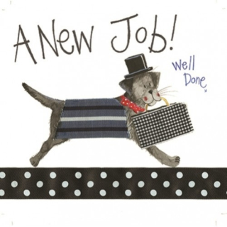 Přání v obálce A New Job!, Pejsci od ALEX CLARK 16*16 cm