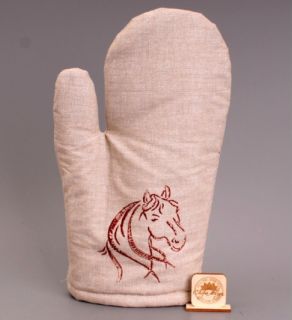 Chňapka béžová, Kůň - HAND MADE