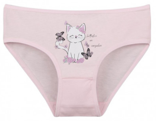 Dívčí kalhotky růžové Kočka a motýli, vel. 6-7 let