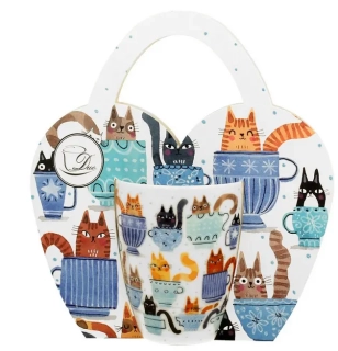 Porcelánový hrnek, Kočky v hrnečcích 360 ml