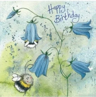 Přání v obálce Bee and Harebell od ALEX CLARK 14*14 cm