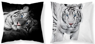 Povlak na polštář 3D Bílý tygr 40x40 cm