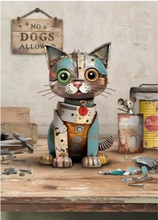 Luxusní přání BUG ART RETRO Kočka