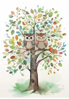 Luxusní přání BUG ART JARO Sovy a Veverka