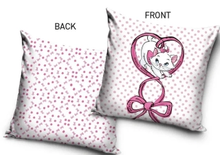 Sametový povlak Kočička Marie se stuhou, 40x40 cm