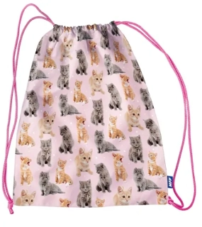 Pytlík - batůžek na přezůvky Kočky, 30 x 39 cm