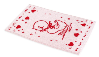 Ručník červený, Kačenka a srdíčka 30x50 cm