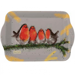 Vánoční podnos Robins 14 x 21 cm, Alex Clark