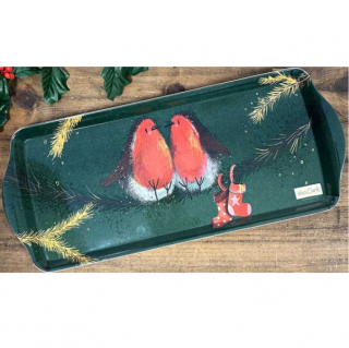 Vánoční podnos Robins 17 x 38 cm, Alex Clark