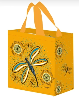 Taška svačinová, nákupní  žlutá, Vážka 26 x 27 cm