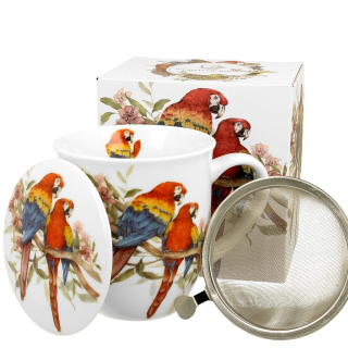 Porcelánový hrnek byliňák Ara šarlatový 400 ml