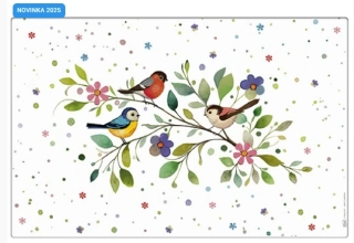 Prostírání BUG ART černé, Ptáčci