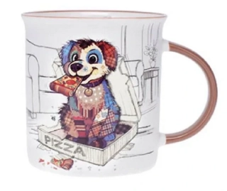 Porcelánový hrnek BUG ART, Pejsek a Pizza 320 ml 