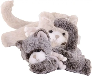 Plyšová kočka béžová s šálou BUKOWSKI DESIGN 18 cm