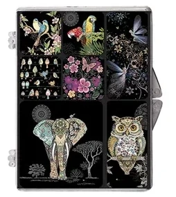 Magnetky BUG ART Slon, Sova, Papoušek, Ptáčci