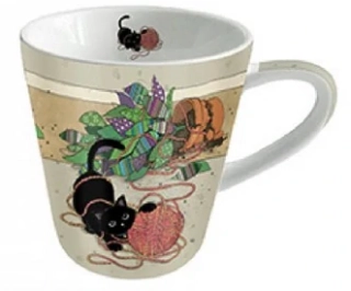 Porcelánový hrnek espresso , BUG ART, Kočka s Klubkem Vlny, 100ml
